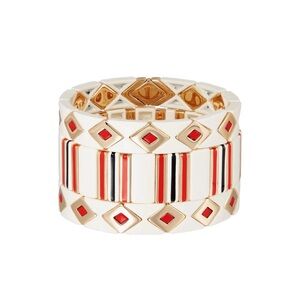 NWOT ROXANNE ASSOULIN Queen of Diamonds Bracelets in Enamel, Set of 3